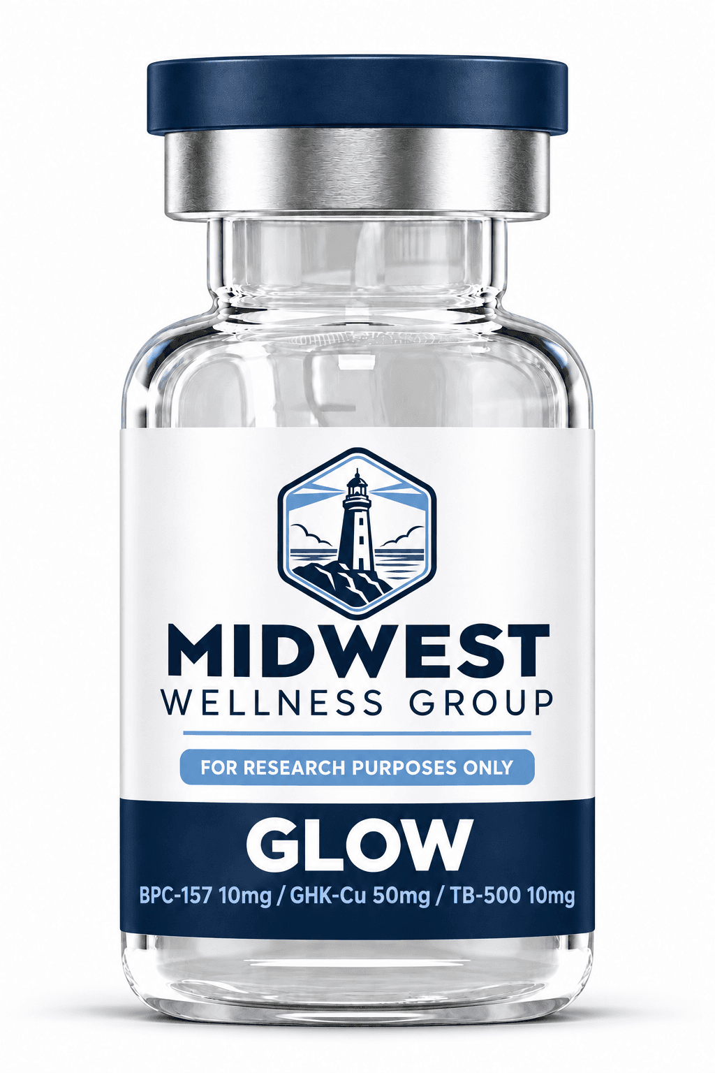 GLOW BPC-157 10mg / GHK-Cu 50mg / TB-500 10mg research product